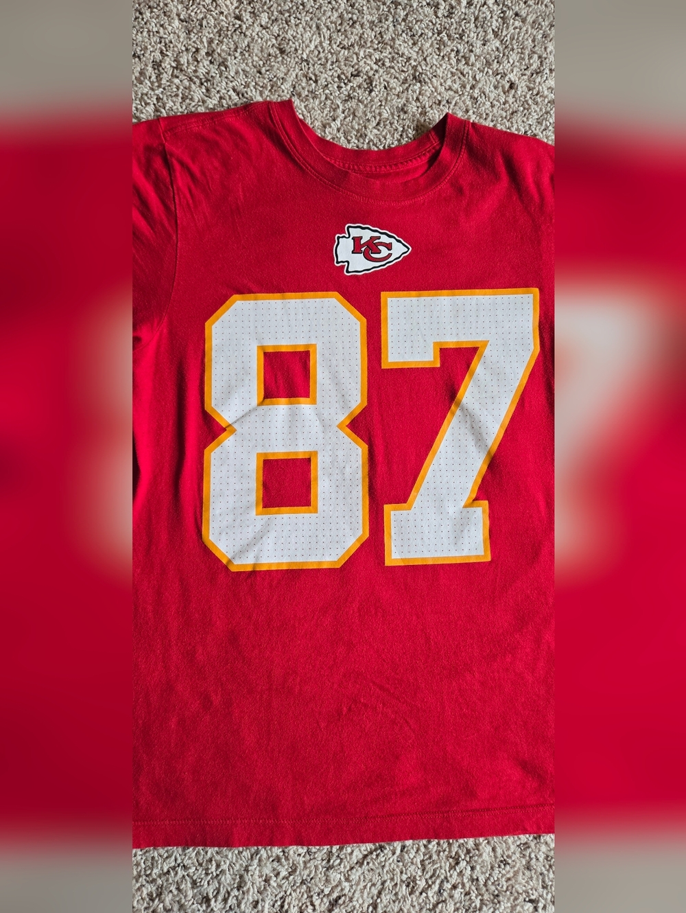 Nike Kansas City Chiefs Travis Kelce #87 T-Shirt Red NFL Football Tee Size Mediu - Picture 8 of 9